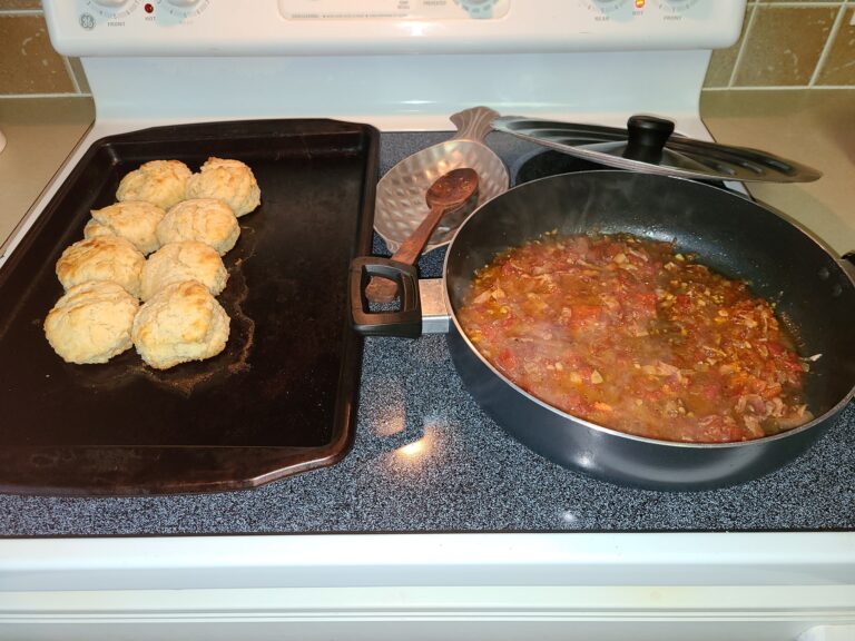 Tomato Goulash Delight with Easy Homemade Biscuits