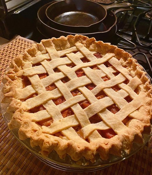 Peach Pie with a Butter Crust from Grandma Rose!