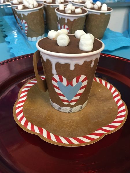 Assembled Hot Cocoa Cup topped with marshmallows as part of the Hot Cocoa Cups recipe."