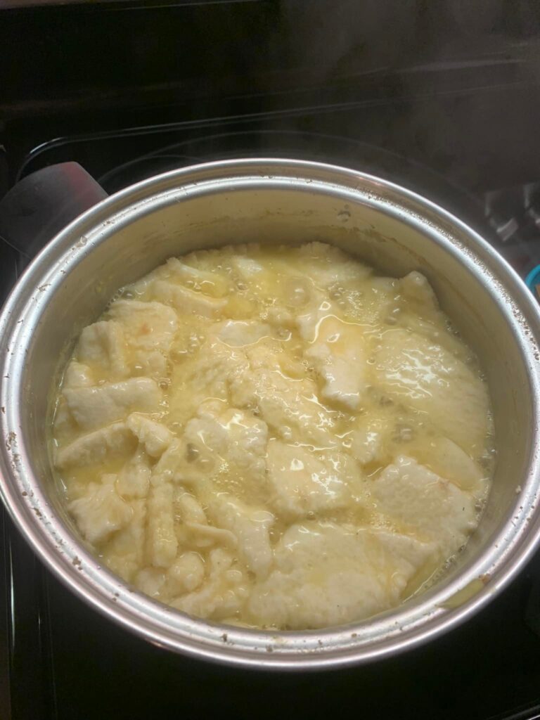 Dumplings Cooking in Pot)