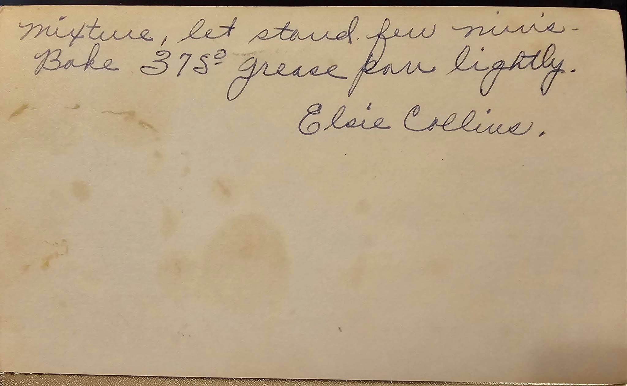 Vintage recipe box find: Classic Sugar Cookies recipe handwritten by Elsie Collins