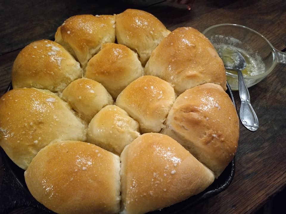 Soft and fluffy homemade roll with a buttery golden crust