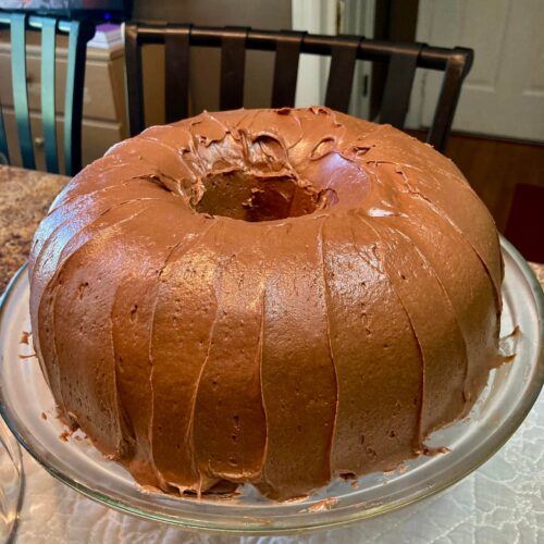 reshly frosted 1234 cake bundt