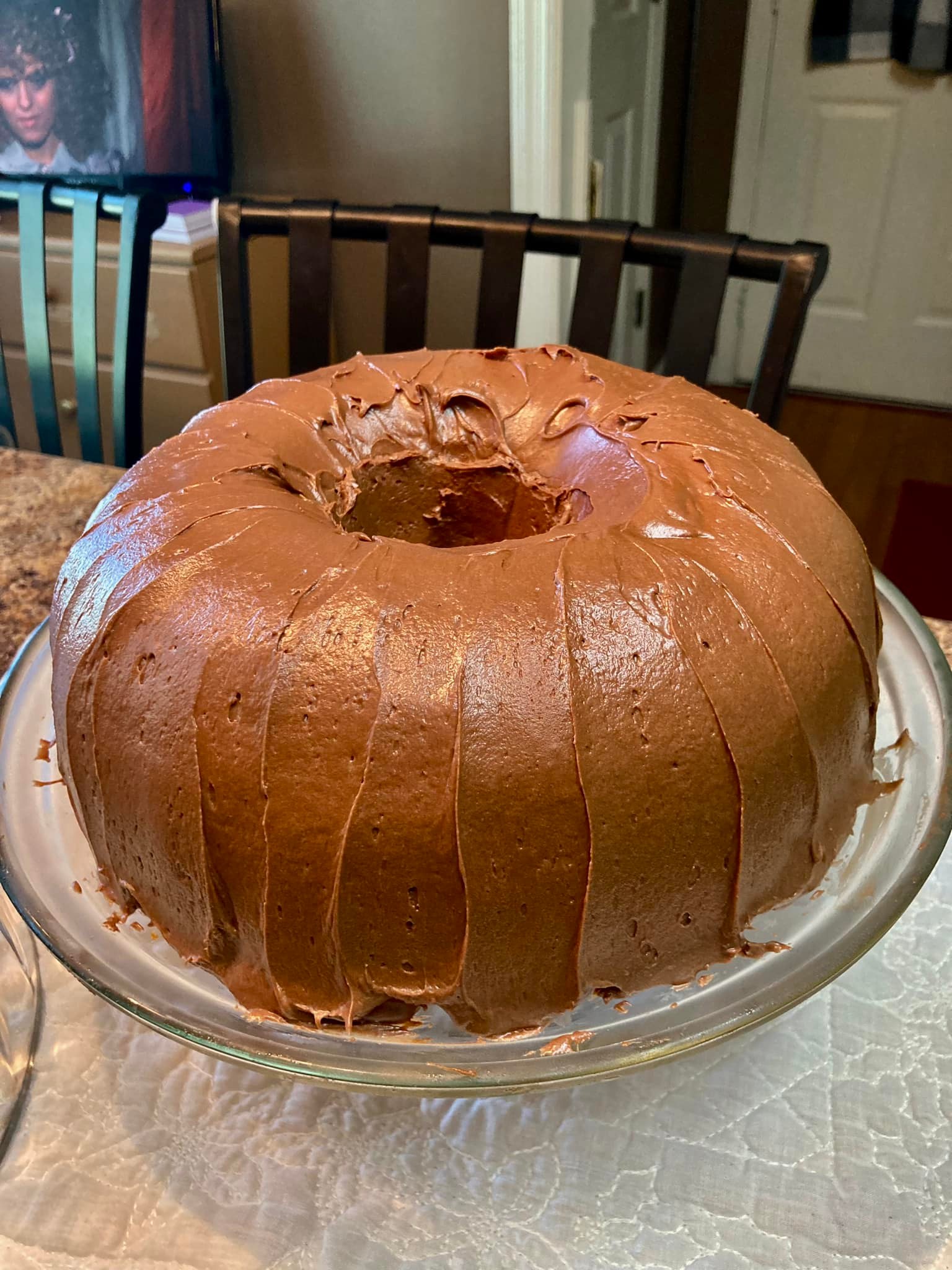 reshly frosted 1234 cake bundt