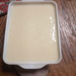 Glossy old fashioned tapioca pudding cooling