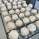 Crumbly inside of butter pecan snowball cookie