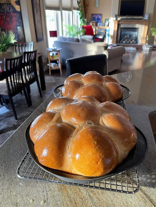 Glossy pan of easy homemade dinner rolls