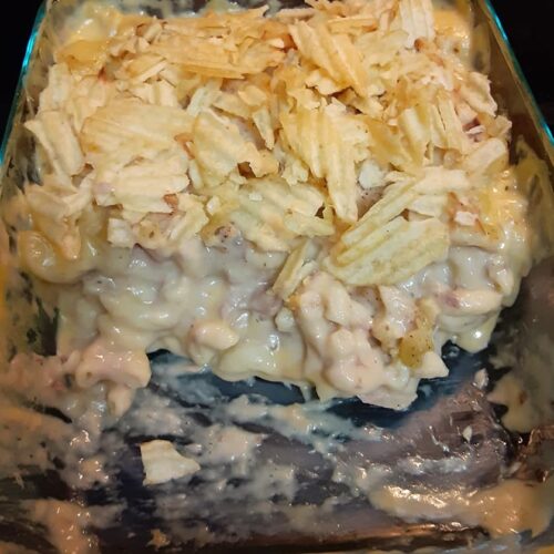 Crushed chips sprinkled over top