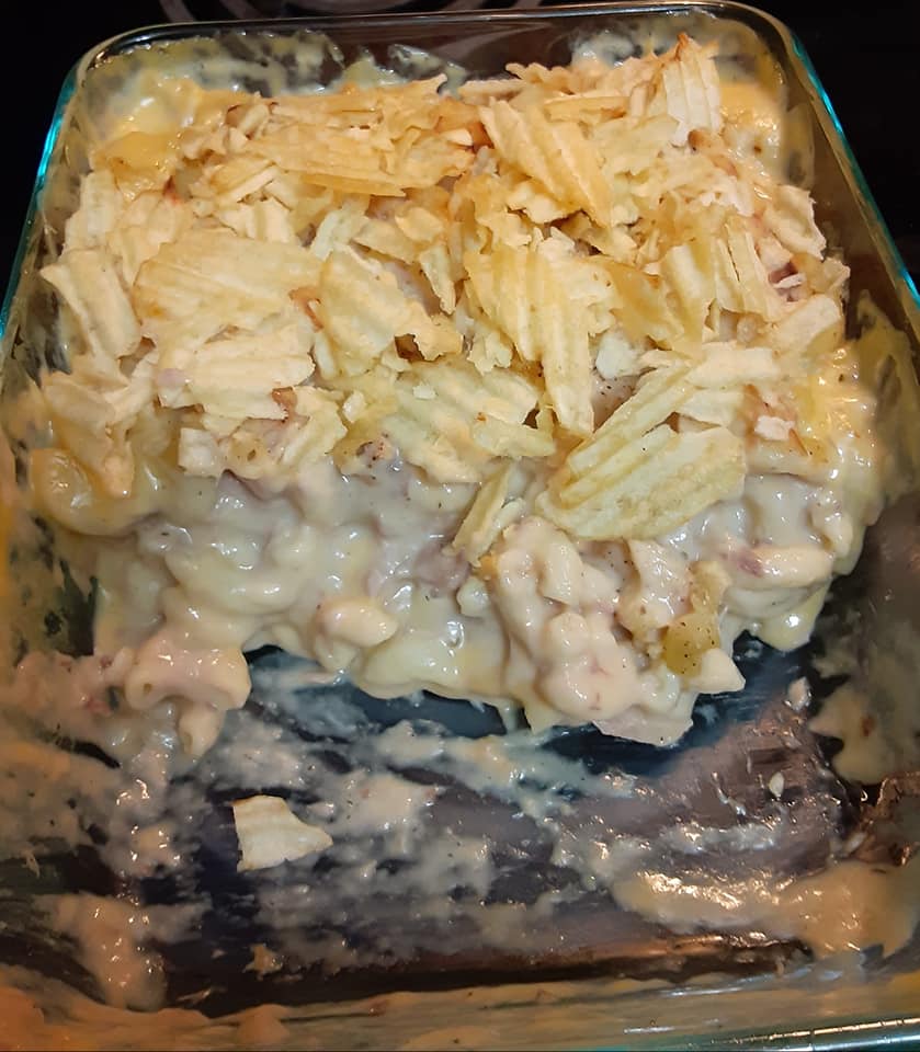 Crushed chips sprinkled over top