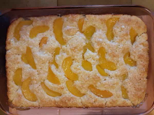 Bubbly cobbler just out of oven