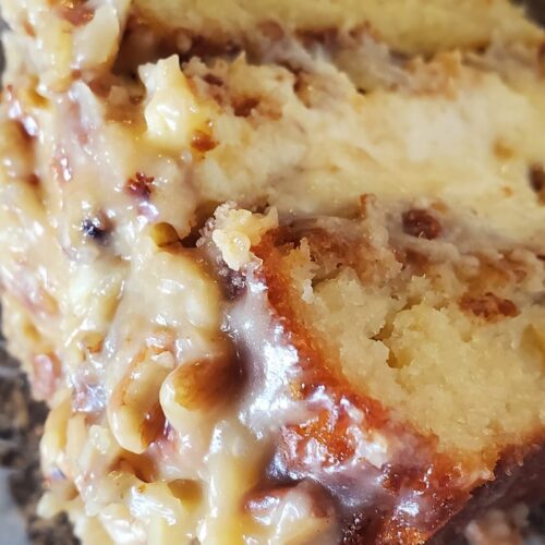 White German Chocolate Cake with Cheesecake Center