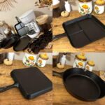 Fully restored and seasoned cast iron collection on wooden countertop, ready for use