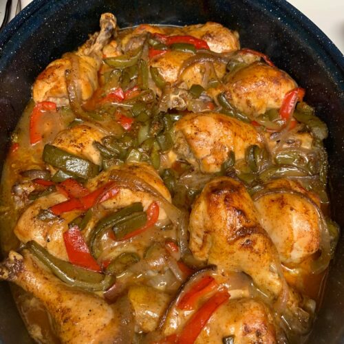 Baked Chicken with Peppers and Onions
