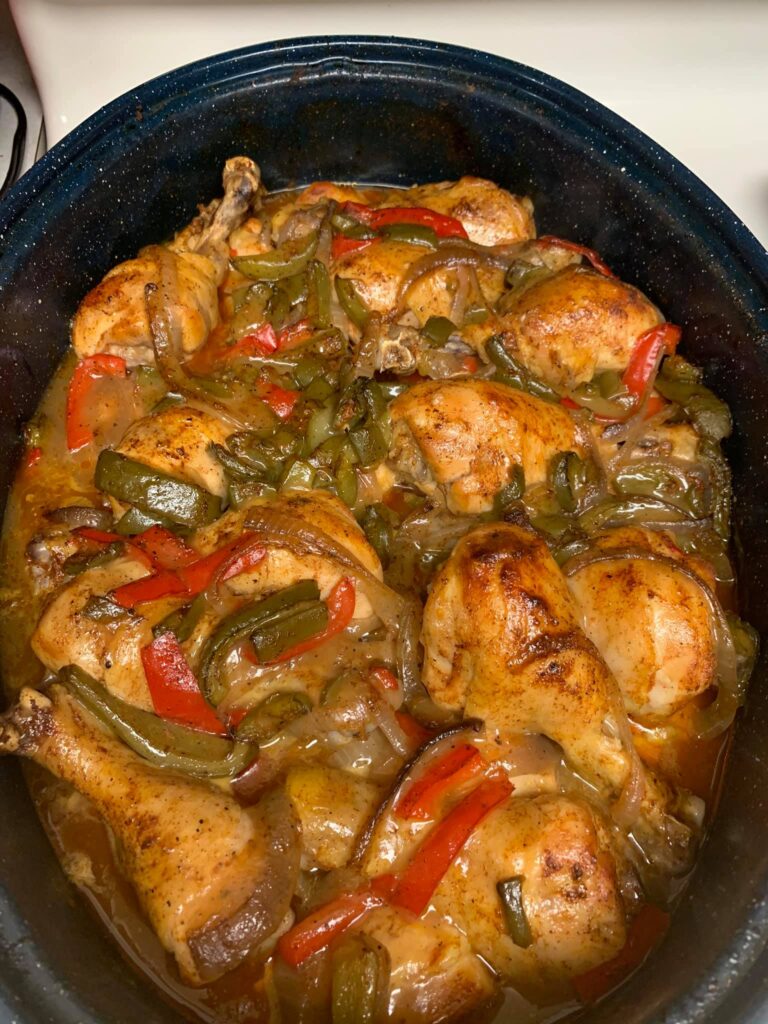 Baked Chicken with Peppers and Onions