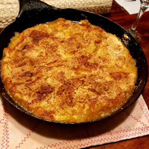 Old Fashioned Cast Iron Peach Dump Cake