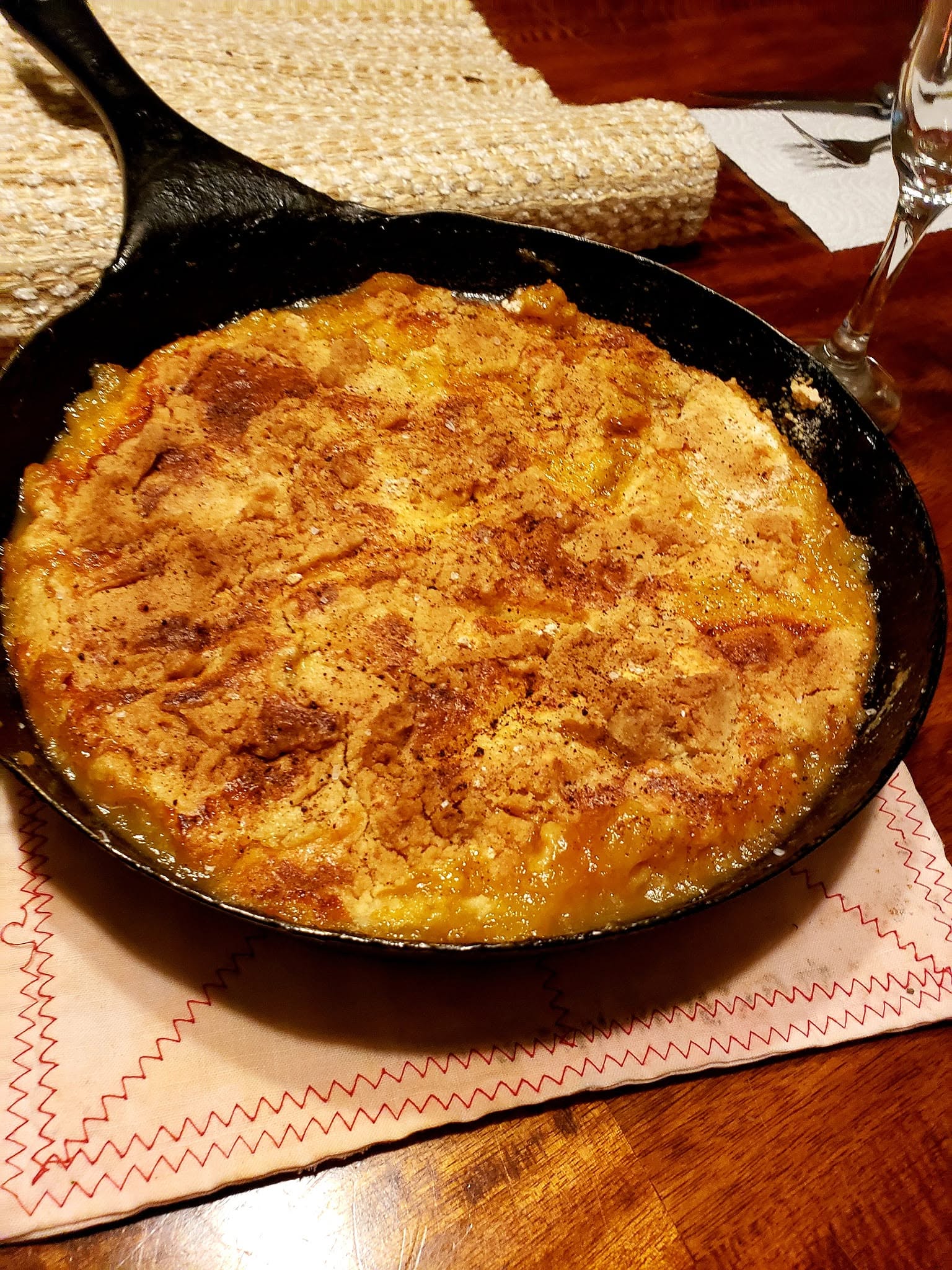 Old Fashioned Cast Iron Peach Dump Cake