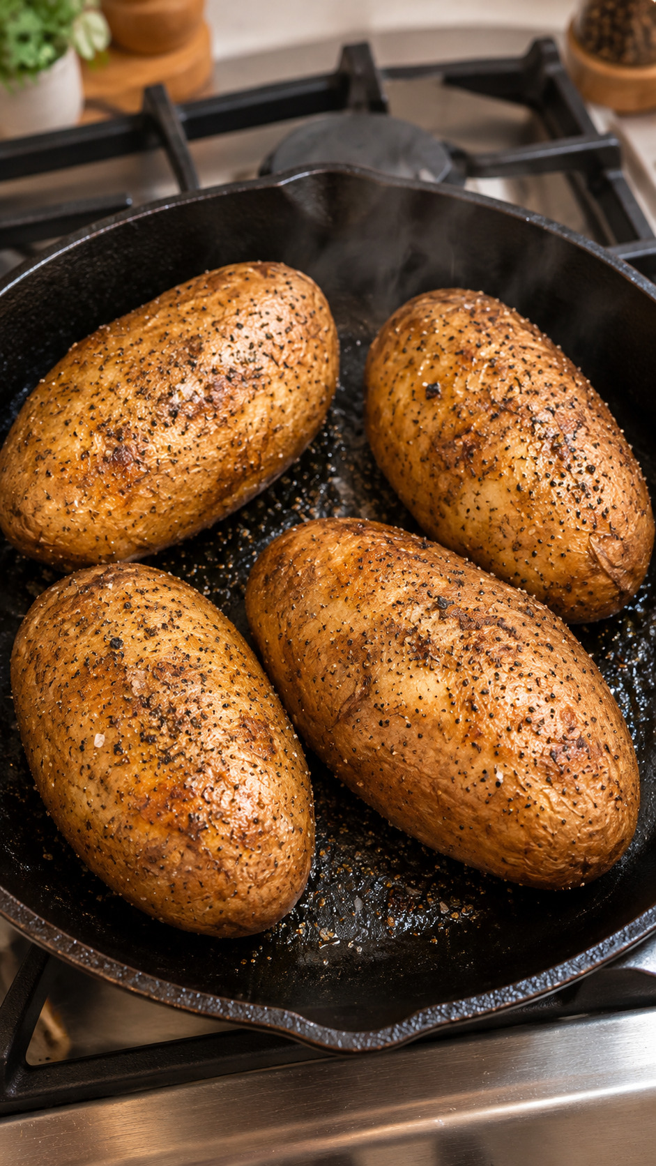 The Best Cast-Iron Baked Potatoes