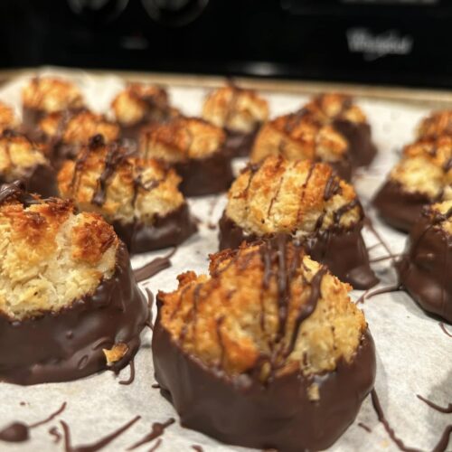Chocolate Dipped Coconut Macaroons